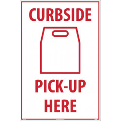 NMC SFS113 Curbside Pick-Up, A-Frame Signicade Sign, 36" x 24", Corrugated Plastic 0.166