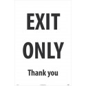 NMC SFS115 Exit Only Thank You Sign, 36" x 24", Corrugated Plastic 0.166