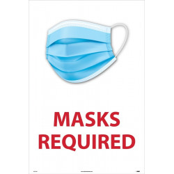 NMC SFS120 Mask Required Sign, 36" x 24", Corrugated Plastic 0.166