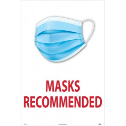 NMC SFS121 Mask Recommended Sign, 36" x 24", Corrugated Plastic 0.166