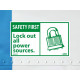 NMC SGA3AP Safety First, Lock Out All Power Sources Label (Graphic), 3" x 5", PS Vinyl, 5/Pk