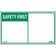 NMC SGA4AP Safety First, Blank Label (Graphic), 3" x 5", PS Vinyl, 5/Pk