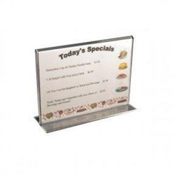 NMC SHT75 Acrylic T-Sign Holder, 7" x 5", Loads From Sides Or Bottom - Landscape Orientation