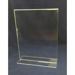NMC SHT8511 Acrylic T-Sign Holder, 8.5" x 11", Loads From Sides Or Bottom - Portrait Orientation