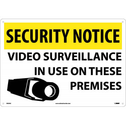 NMC SN20 Security Notice, Video Surveillance In Use Sign, 14" x 20"