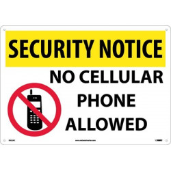 NMC SN22 Security Notice, No Cellular Phone Allowed Sign, 14" x 20"
