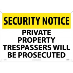 NMC SN27 Security Notice, Private Property Sign, 14" x 20"