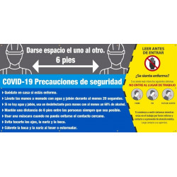 NMC SPBT Covid-19, Safety Precautions Mesh Banner w/ Grommets, Spanish