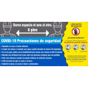 NMC SPBT Covid-19, Safety Precautions Mesh Banner w/ Grommets, Spanish