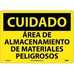 NMC SPC310 Caution, Restricted Area Sign (Spanish), 10" x 14"