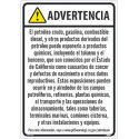 NMC SPCP19 Petroleum CA Prop 65 Sign (Spanish), 20" x 14"