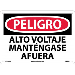 NMC SPD139 Danger, High Voltage Sign (Spanish), 10" x 14"