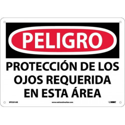 NMC SPD201 Peligro, Proteccion De Los Ojos Requerida Sign (Spanish) , 10" x 14"