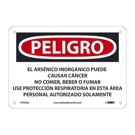 NMC SPD32 Danger, Inorganic Arsenic May Cause Cancer Sign (Spanish)