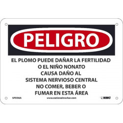 NMC SPD36 Danger, Lead May Damage Fertility Sign (Spanish)