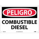 NMC SPD427 Danger, Combustible Diesel Sign (Spanish), 10" x 14"