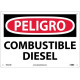 NMC SPD427 Danger, Combustible Diesel Sign (Spanish), 10" x 14"