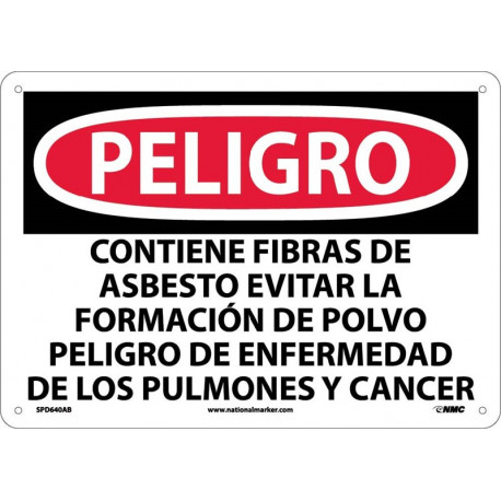 NMC SPD640 Danger, Contains Asbestos Sign (Spanish), 10" x 14"