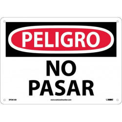 NMC SPD81 Danger, No Trespassing Sign (Spanish), 10" x 14"
