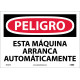 NMC SPD87 Danger, Automatic Machine Start Sign (Spanish), 10" x 14"