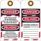 NMC SPLOTAG1 Danger, This Tag & Lock To Be Removed Only By Tag (Bilingual), 6" x 3", Unrippable Vinyl, 10/Pk Grommet