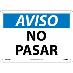 NMC SPN21 Notice, No Trespassing Sign (Spanish), 10" x 14"