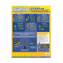 NMC SPPST001 Back Lifting Safety Poster (Spanish), 24" x 18", Paper