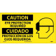 NMC SPSA101 Caution, Eye Protection Required Sign (Bilingual w/ Graphic), 10" x 18"