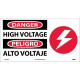 NMC SPSA105 Danger, High Voltage Sign (Bilingual w/ Graphic), 10" x 18"