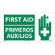 NMC SPSA119 First Aid Sign (Bilingual w/ Graphic), 10" x 18"