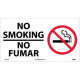 NMC SPSA124 No Smoking Sign (Bilingual w/ Graphic), 10" x 18"