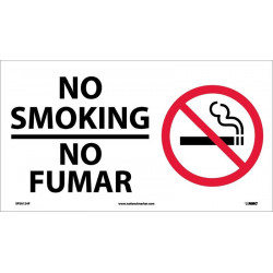 NMC SPSA124 No Smoking Sign (Bilingual w/ Graphic), 10" x 18"