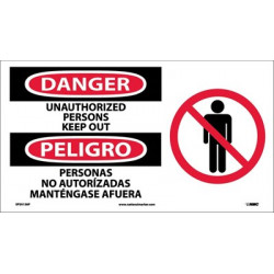 NMC SPSA136 Danger, Unauthorized Persons Keep Out Sign (Bilingual w/ Graphic), 10" x 18"