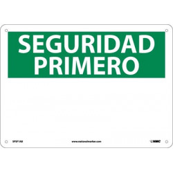 NMC SPSF1 Safety First, Blank Sign (Bilingual), 14" x 10"
