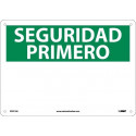 NMC SPSF1 Safety First, Blank Sign (Bilingual), 14" x 10"
