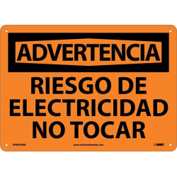 NMC SPW500 Warning, Risk Of Electricity Do Not Touch Sign (Spanish), 10" x 14"