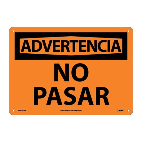 NMC SPW81 Warning, No Trespassing Sign (Spanish), 10" x 14"