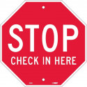 NMC SS4R Stop Check In Here, Octagon Sign, 12" x 12", Rigid Plastic