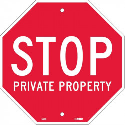 NMC SS7R Stop Private Property, Octagon Sign, 12" x 12", Rigid Plastic