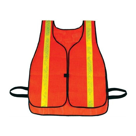 NMC SV4 Safety Vest, Orange w/ Lime Yellow Reflective Stripes