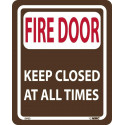 NMC SV63 Fire Door Keep Closed At All Times Sign, 10" x 8", .125 Acrylic