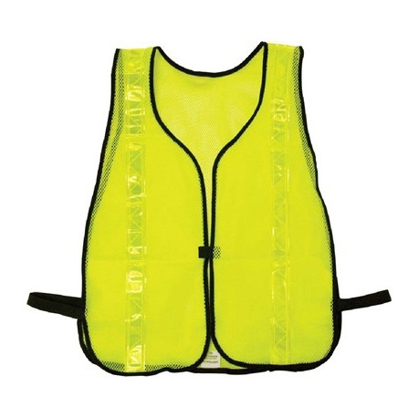 NMC SV8 Safety Vest, Soft Fluorescent Lime w/ 1-3/8" Lime Yellow 3M Reflective Stripes, XL