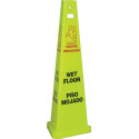 NMC TFS301 Wet Floor, 3-Sided Safety Cone Floor Sign, English/Spanish, 40" Tall, 3/Case