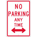 NMC TM016 No Parking Anytime w/ Double Arrow Sign, 18" x 12"