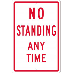 NMC TM098 No Standing Anytime Sign, 18" x 12"