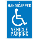 NMC TM10 Handicapped Vehicle Parking Sign, 18" x 12"
