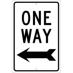 NMC TM One Way Sign w/ Left Arrow