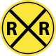 NMC TM118K RR Sign (Cross Graphic), 30" x 30" Circle, .080 HIP Reflective Aluminum