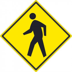 NMC TM119 Pedestrian Crossing Sign (Graphic), Diamond Shape