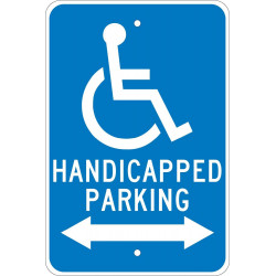 NMC TM154J Handicapped Parking w/ Double Arrow Sign (Graphic), 18" x 12", .080 EGP Reflective Aluminum